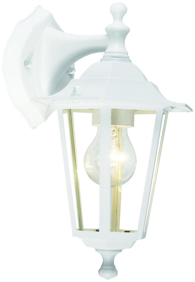 Lightbox Außen-Wandleuchte, ohne Leuchtmittel, Außen Wandlampe, hängend, 31 x 17 x 22 cm, E27, max. 60 W, IP44, weiß von Lightbox