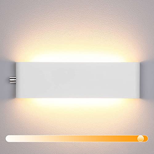 Lightess Dimmbare LED Wandleuchte Innen mit Schalter 15W Treppenhaus Lampen Moderne Wandlampe weiß Up Down Licht IP44 aus reinem Aluminium für Wohnzimmer Schlafzimmer Flur Treppen Warmweiss von Lightess