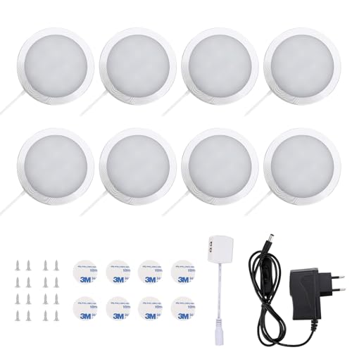 Lightess 8er Schrankbeleuchtung LED Unterbauleuchten Kaltweiß Schrankleuchte LED Nachtlicht Schrank Lichter Wandleuchten Treppen Licht Vitrinenbeleuchtung für Kabinett Schränke Kleiderschrank Küche von Lightess