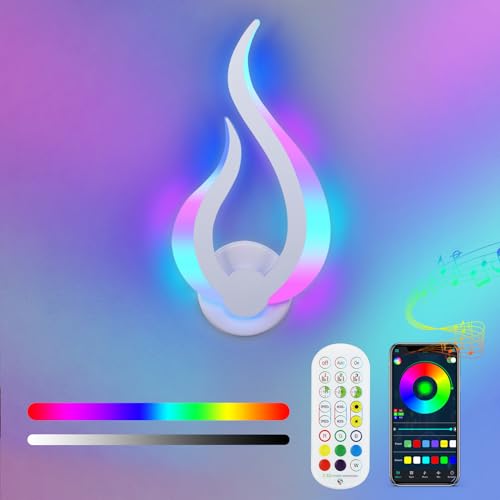 Lightess Smart RGB LED Wandleuchte Innen mit APP Fernbedienung Dimmbar Wandlampe Musik-Sync & DIY 16 Millionen Farben Gaming Licht Modern Flurlampe Wand für Schlafzimmer Flur Wohnzimmer von Lightess