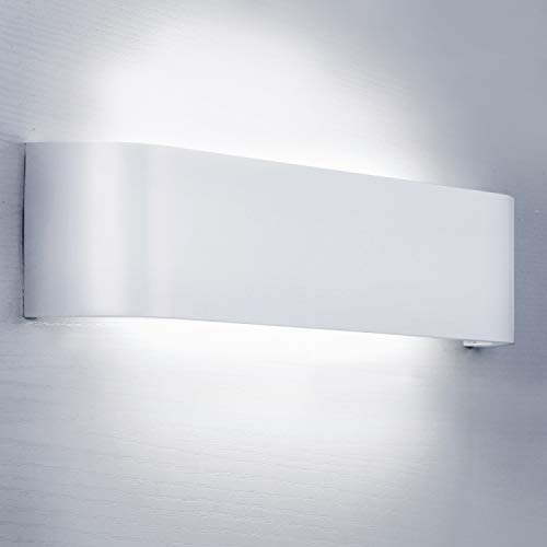 Lightess 16W LED Wandleuchte Innen Weiß Wandlampe LED Innen Modern Up Down Licht Wandbeleuchtung Kaltweiss Treppenhuas Beleuchtung IP44 Flurlampen für Wohnzimmer Schlafzimmer Flur usw, aus Aluminium von Lightess