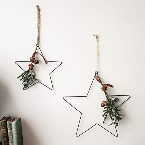 Lights4fun 2er Set Metall Sterne zum Aufhängen Fenster Weihnachtsdeko Innen 28 und 15cm von Lights4fun