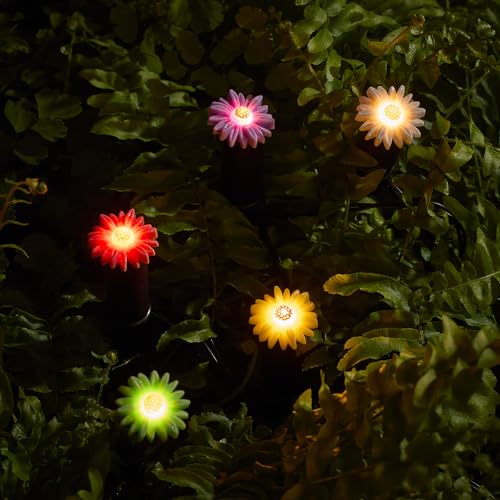 Lights4fun 5er Set 16,5cm LED Solarleuchten Blumen Strauß Solar Stableuchten Garten Deko Balkon Beleuchtung von Lights4fun