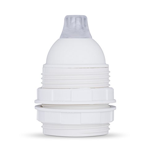 Gewindemantel Lampenfassung E27 aus Thermoplast, creme-weiß mit Zugentlastung - 5x Stück von Lightstock