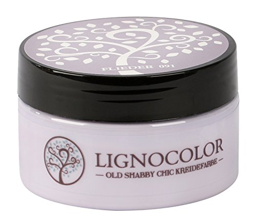 Lignocolor 100ml Kreidefarbe (Flieder) Shabby Chic Lack Landhaus Stil Vintage Look Chalky finish von Lignocolor
