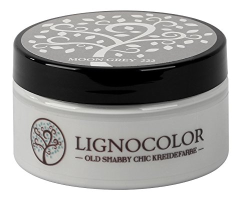 Lignocolor 100ml Kreidefarbe (Moon Grey) Shabby Chic Lack Landhaus Stil Vintage Look Chalky finish von Lignocolor