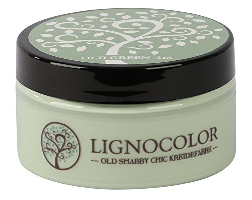 Lignocolor 100ml Kreidefarbe (Old Green) Shabby Chic Lack Landhaus Stil Vintage Look Chalky finish von Lignocolor
