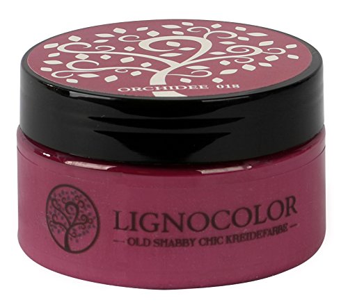Lignocolor 100ml Kreidefarbe (Orchidee) Shabby Chic Lack Landhaus Stil Vintage Look Chalky finish von Lignocolor