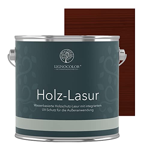Lignocolor® Holzlasur (2,5L Schwedenrot) Holzschutzlasur für Außen & Innen Wasserbasis – Andere Farbtöne verfügbar von Lignocolor