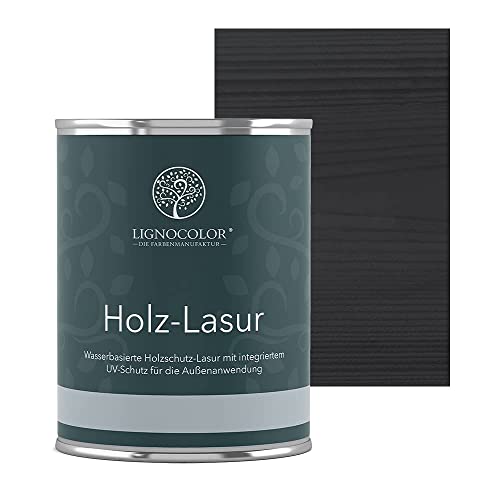 Lignocolor® Holzlasur (750ml Anthrazit Grau) schützende Lasur für Außen & Innen Wasserbasis von Lignocolor
