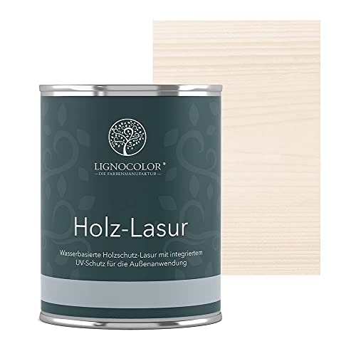 Lignocolor® Holzlasur (750ml Weiss) schützende Lasur für Außen & Innen Wasserbasis von Lignocolor