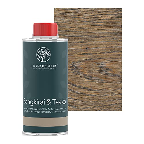 Lignocolor Teaköl | Holzöl für Gartenmöbel und Holz im Außenbereich | Holzschutz (250 ml, Anthrazit Grau) von Lignocolor