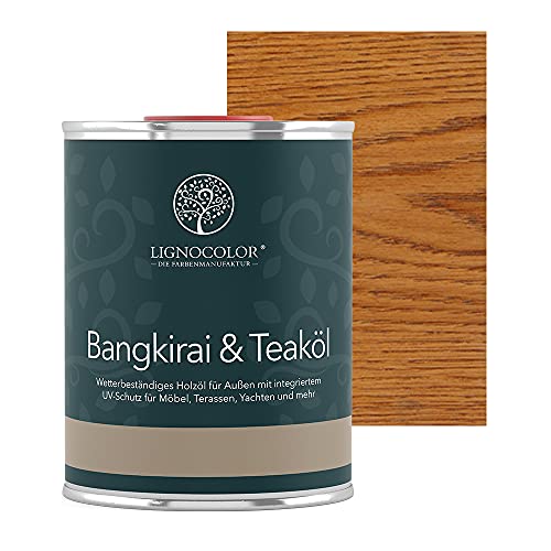 Lignocolor Teaköl | Holzöl für Gartenmöbel und Holz im Außenbereich | Holzschutz (1 L, Teak) von Lignocolor