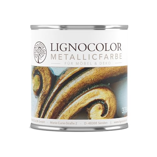 Lignocolor Metallicfarbe für Möbel | Effektfarbe für Holz, Fliesen, Metall, Kunststoff uvm. im Innenbereich | viele Farbtöne verfügbar (Black Pearl, 100 ml) von Lignocolor