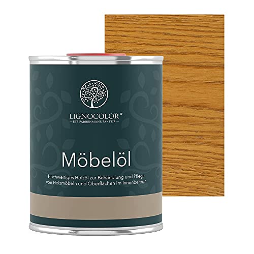 Lignocolor Möbelöl - hochwertiges und natürliches Holzöl für den Innenbereich (1 L, Eiche) von Lignocolor