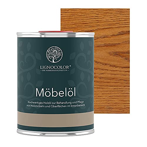 Lignocolor Möbelöl - hochwertiges und natürliches Holzöl für den Innenbereich (1 L, Teak) von Lignocolor