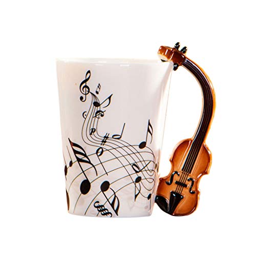 Lijun Violine Becher Keramik Kaffee Milch Tasse mit Griff Geschenk für Musiker von Lijun