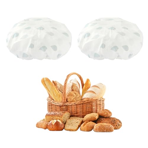 Lilbitty 2 Stück Gärfolie, Gärkörbchen Rund, Abdeckhauben für Lebensmittel, 27 cm Brot Backen Zubehör, für Gärkorb, Topf und Lebensmitte,Extra Stark und Reißfest,Blau von Lilbitty