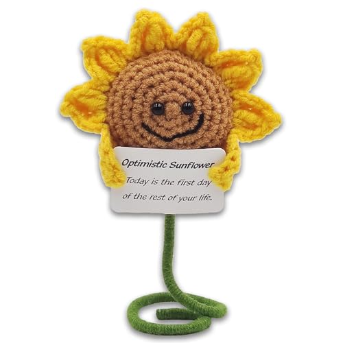 Lilbitty Mini-Sonnenblume, lustig, emotionale Unterstützung, interessante gestrickte Wolle, Aufmunterungsgeschenke für Freunde, Ermutigung (Sonnenblume) von Lilbitty