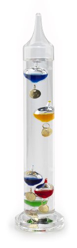 Lily's Home Galileo Thermometer, ein zeitloses Design, das Temperaturen von 27.9 °C bis 250.4 °C misst, 5 bunte Kugeln (27,9 cm) von Lily's Home