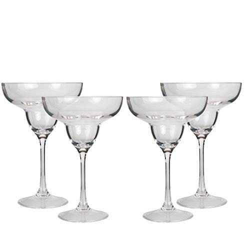 Lily's Home Unzerbrechliche Acryl Margarita Gläser aus bruchsicherem Kunststoff und ideal für den Innen- und Außenbereich, wiederverwendbar, kristallklar (je 284 ml, 4er Set) von Lily's Home