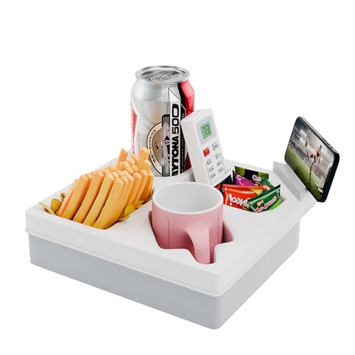 Limershow Couchbar Snackbox - Couch Bar mit Snackschalen - Organizer Tablett - Hochwertiges Sofatablett aus Kunststoff und Silikon - Couch Tablett mit Getränkehalter - Geschenke für Frauen und Männer von Limershow