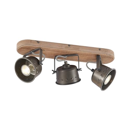 Lindby Strahler 'Rubinjo' (Retro, Vintage, Antik) in Schwarz aus Metall u.a. für Wohnzimmer & Esszimmer (3 flammig, GU10) - Deckenleuchte, Deckenspot, Spot, Lampe, Deckenlamoe, Wohnzimmerlampe von Lindby