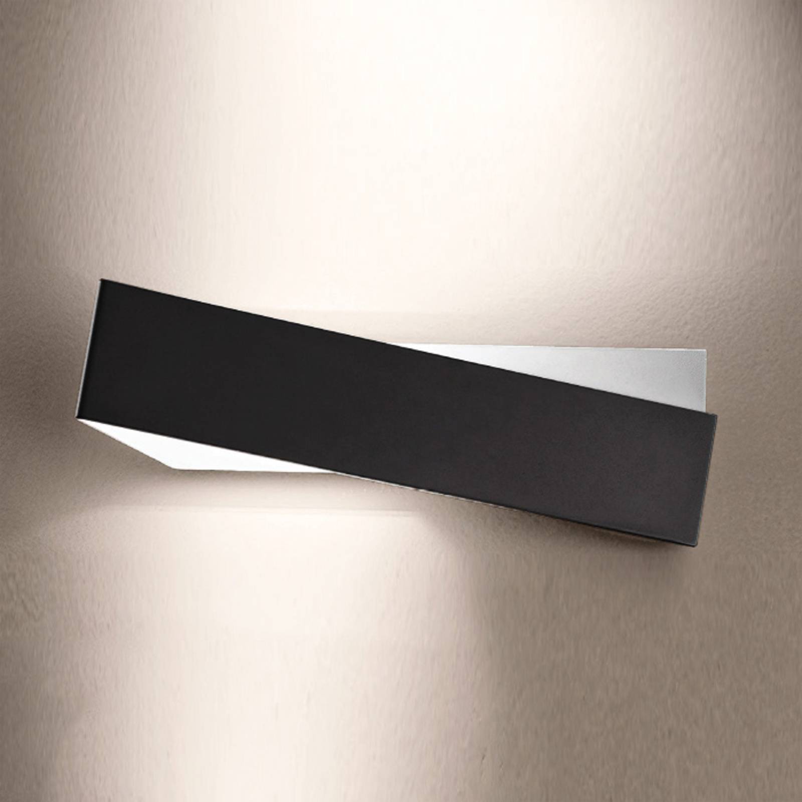 Wandleuchte Zig Zag in schwarz-weiß 43 cm von Linea Light