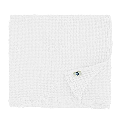 Linen & Cotton Luxus Waffel Klein Tuch Handtücher/Badetücher/Duschtücher/Gästehandtücher ALVA, 48% Leinen, 52% Baumwolle - 50 x 70cm (Weiß/Weiss) von Linen & Cotton