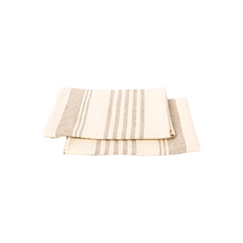 LinenMe 33 x 50 cm Set mit 2 Cremefarbene Leinen-Handtüchern und Gästehandtüchern Linum 0094702 von LinenMe