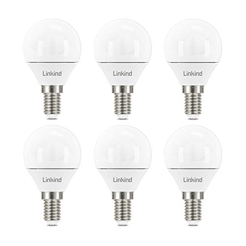 Linkind E14 Dimmbar 4.5W Golf P45/G45 Lampe, ersetzt 40 Watt, 2700K Warmweiß E14 LED mit 470Lm Helligkeit, dimmbar E14 Energiesparlampe, 6 Stück von Linkind