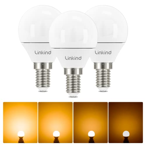 Linkind Dimmbar E14 LED Lampe 4.2W Warmweiß, ersetzt 40W, G45 Tropfenform Energiesparlampe E14 Golf 470lm, 2700K LED leuchtmittel, 3 Stück von Linkind