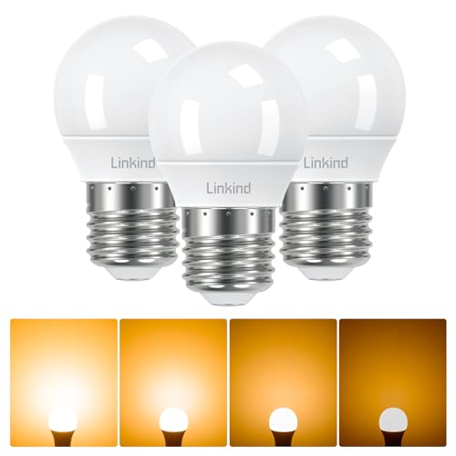 Linkind Dimmbar E27 LED Tropfen Glühbirne Warmweiß 2700K, 4.2W ersetzt 40W Lampe, E27 Lampe P45/G45 in Tropfenform, 470Lm/ 240° Energiesparlampe E27 klein Globe, 3 Stück von Linkind