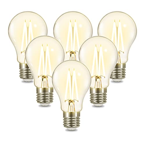 Linkind E27 LED Vintage Edison Birnen, 2700K Warmweiß, Klarglas 6.7W ST64 Retro E27 Lampe 806lm, ersetzt 60W Lampen, nicht dimmbar, Retro Antike Stil ideal für Nostalgie, Café, Bar, 6 Stück von Linkind