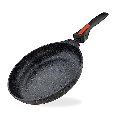 Linnuo Aluguss Pfanne 28 cm abnehmbarer Griff, Antihaft beschichtete Pfanne Induktion und alle Herden, Pfanne ofenfest, Bratpfanne 28 cm hoher Rand | Frying Pan von Linnuo