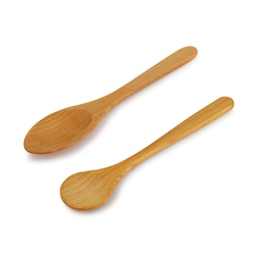 Linnuo Kochlöffel Holz Set 30cm - Schutz vor Kratzer für Topf Pfanne - Küchenhelfer Set aus edlem Kirschholz - Hitzebeständig Antibakteriell - 100% EU Naturprodukt - Kochen Plastikfrei & Gesund von Linnuo