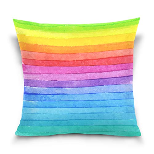 Linomo Kissenbezug 40x40 cm, Bunt Regenbogen Dekorative Kissenbezug Kissenhülle für Couch Sofa Bett Hause von Linomo