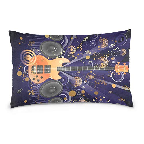Linomo Kissenbezug 40x60 cm, Musik Note Gitarre Dekorative Kissenbezug Kissenhülle für Couch Sofa Bett Hause von Linomo