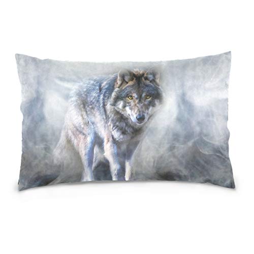 Linomo Kissenbezug 50x75 cm, Galaxis Wolf Dekorative Kissenbezug Kissenhülle für Couch Sofa Bett Hause von Linomo
