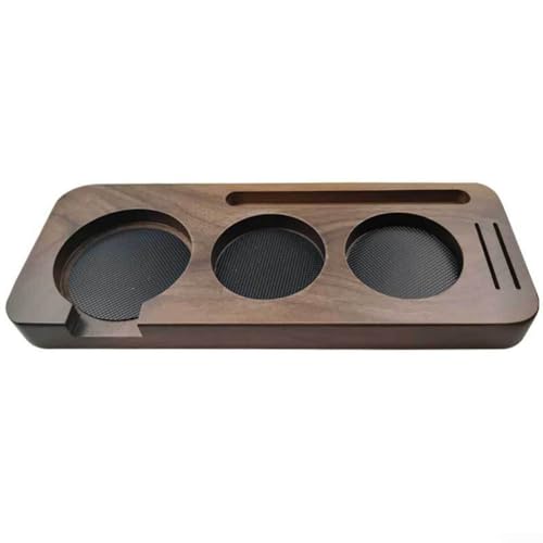 Coffee Tamper Stand, Wooden Coffee Tamper Holder Presser Holder Mat Portable Espresso Tools for Home, Cafe 51 58Mm(Walnut storage board 51MM) von Lioaeust