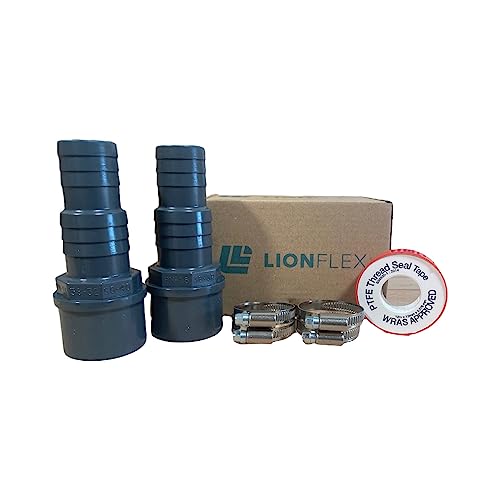 LionFlex PVC Schlauchverbinder Set 7-teilig - DN 50 x 38-32 mm | Pool Schwimmbad Schwimmbecken Teich von LionFlex