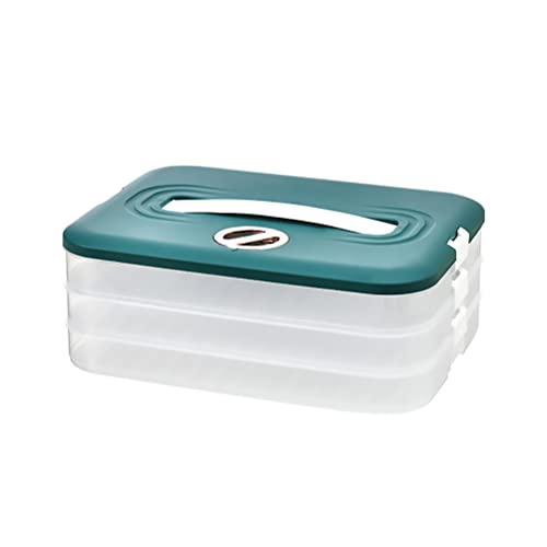 Lipeed Kühlschrank Aufbewahrungsbox mit Deckel, Lebensmittelaufbewahrungsboxen, Knödel Aufbewahrungsbox, Dumpling Box 3 geschichtete stapelbare Lebensmittelbehälter für Kühlschrank Küche von Lipeed