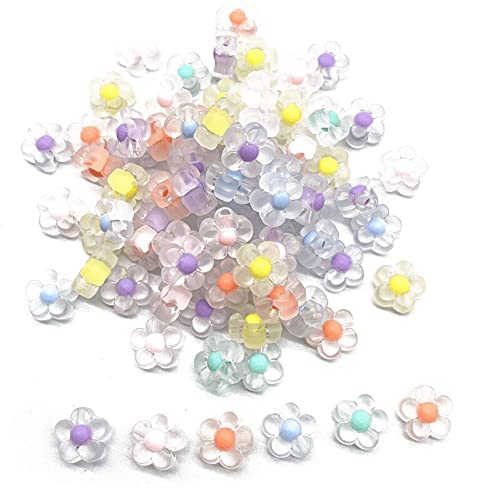 50 Pcs Transparente Blumenperlen, Süßigkeitenfarben Acrylblüte Lose Perle Für DIY -schmuck Machen Hochzeitsdekorationszubehör Machen von Lipfer