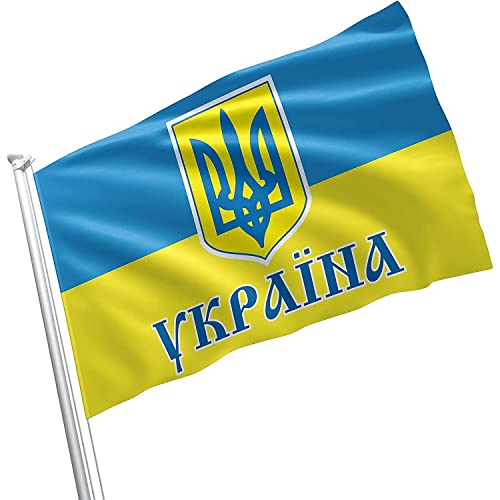 Lipfer Ukraine Flagge, Ukrainische Nationalflagge Wappen Dreizackflaggen, Lebendige Farbe, Innengartendekoration Im Freien Im Freien von Lipfer