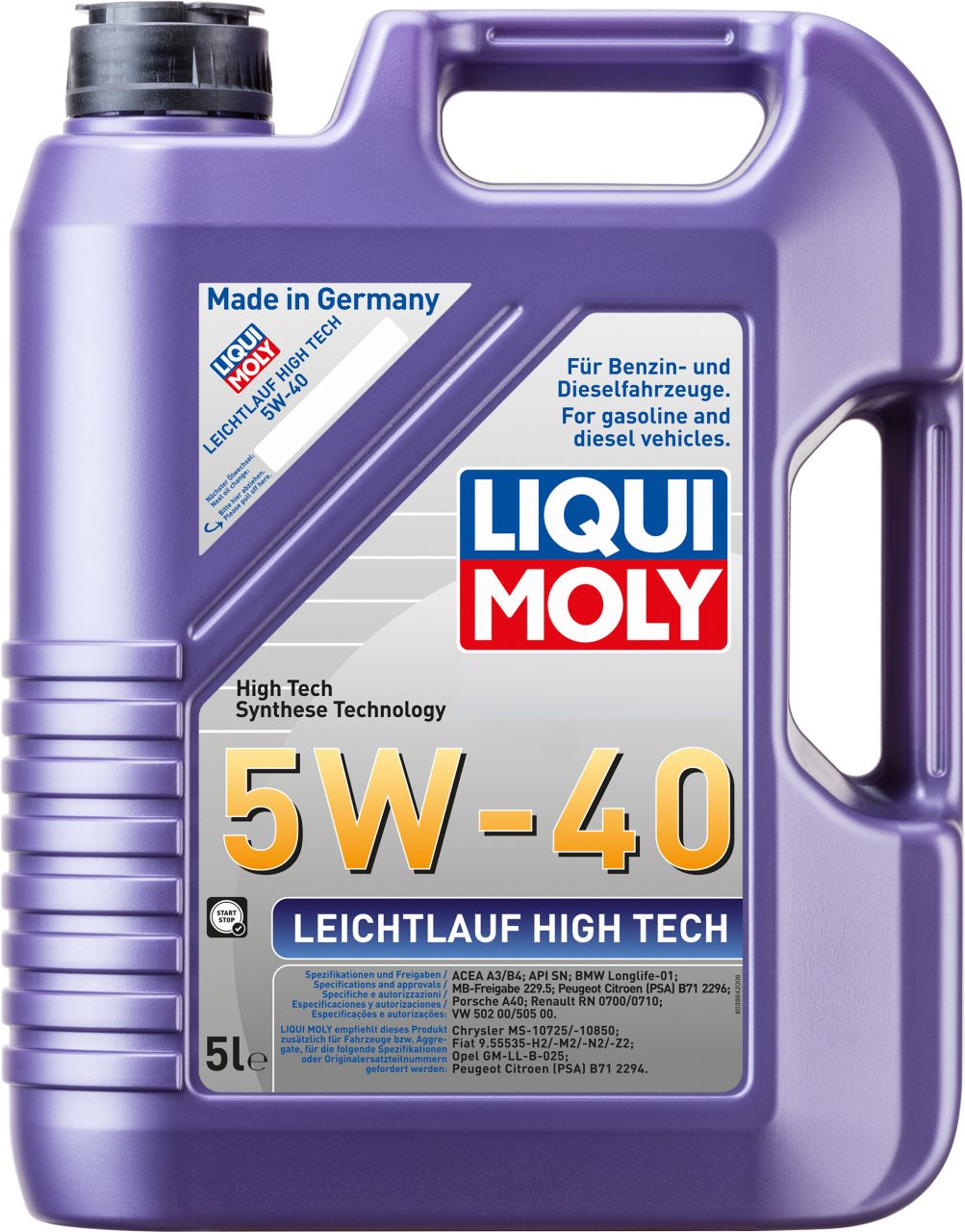 Liqui Moly Motoröl Leichtlauf High Tech 5W-40 5 L von Liqui Moly
