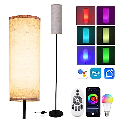 Litake Stehlampe Wohnzimmer,RGBCW Leselampe LED Dimmbar Steuerung Stufenlos 800lm mit Fernbedienung & APP Standleuchte Modern mit DIY und Music Modus Kompatibel mit Alexa & Google Home 2500K-9000K von Litake