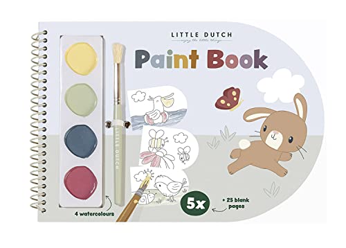 Little Dutch 120525 Malbuch/Colouring Book mit Wassermalfarbe von Little Dutch