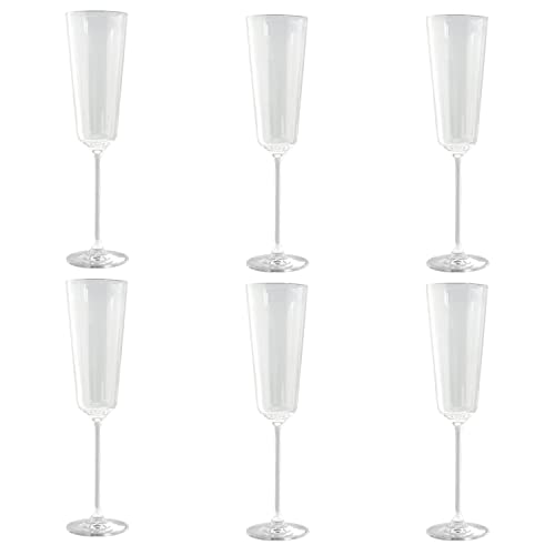 LIVELLARA MILANO Flute 240 ml Glas, 6er-Set, spezielle Gläser für Hochzeit, Jahrestag, Abschlussfeier, transparent, Kollektion: Renaissance, 7201509F von Livellara MILANO