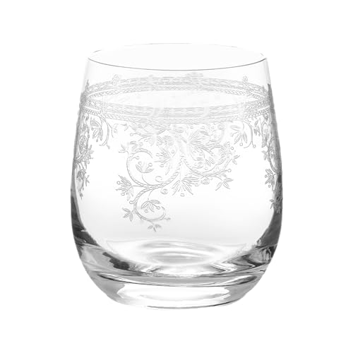 Livellara MILANO Tumbler 360 ml Glas, 6er-Set, bunte und besondere Wassergläser, Rokoko-Stil, Kollektion: Ludwig XV von Livellara MILANO