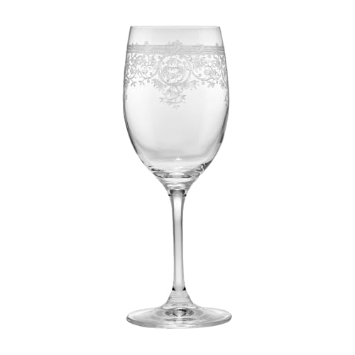 Livellara MILANO Weinglas, 340 ml, Glas, 6 Stück, besondere Gläser für Rot- oder Weißwein, Rokoko-Stil, Kollektion: Luigi XV von Livellara MILANO